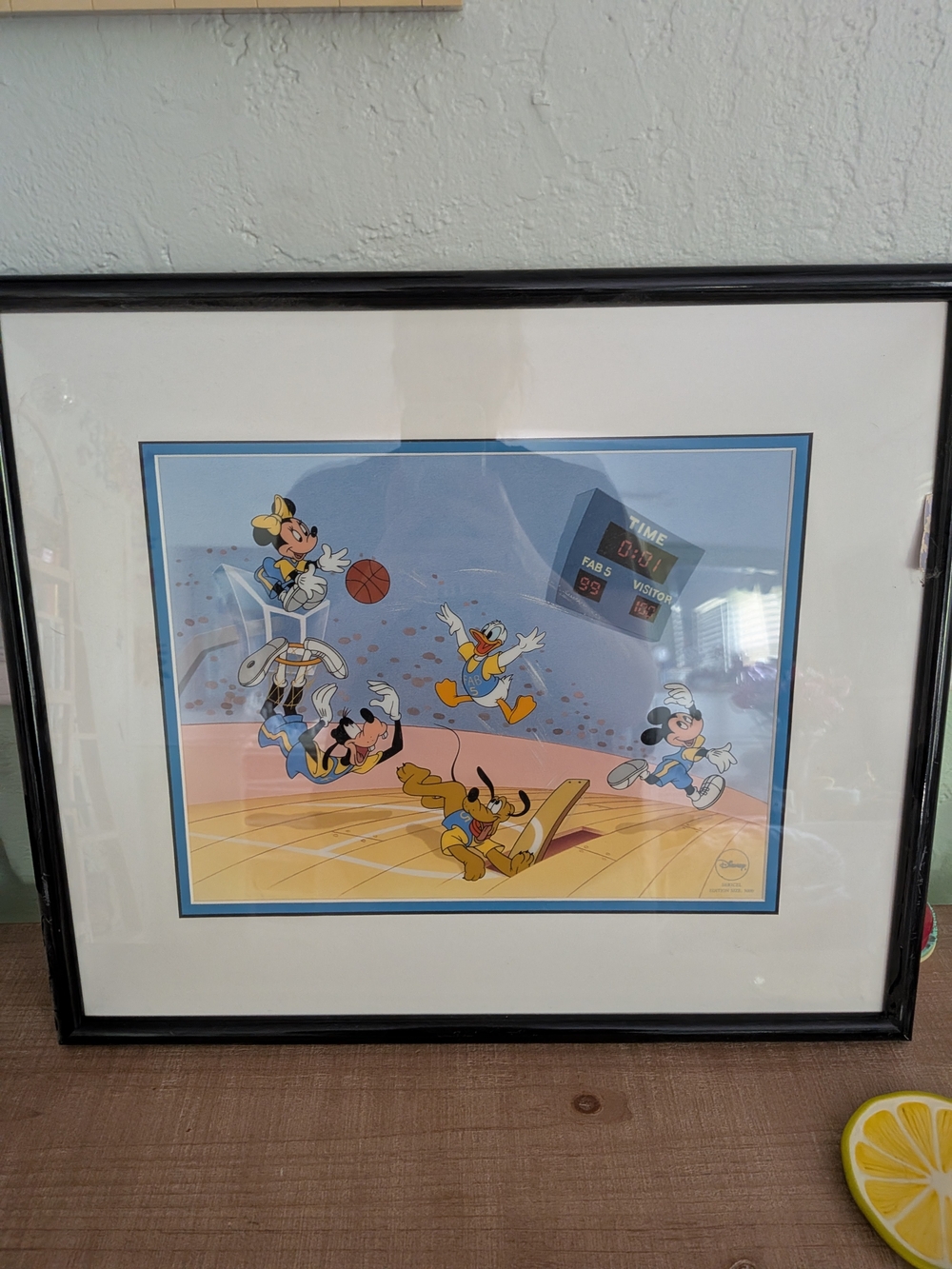 Disney Blue, Yellow and Pink Basketball Team Print